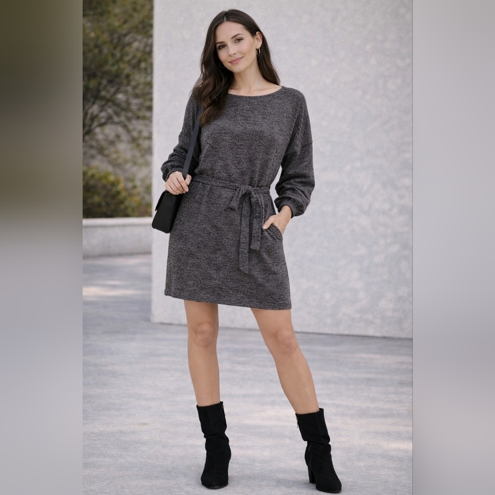 Cupshe Knit Sweater Dress Side Tie Fitted Cozy Fall Winter NWT